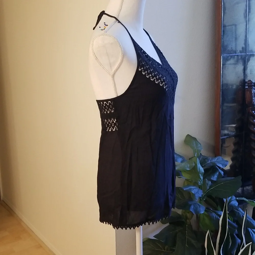 Topshop Sheer Black Top Knit V Neck Romper Sexy See Through Cheeky - Picture 9 of 12